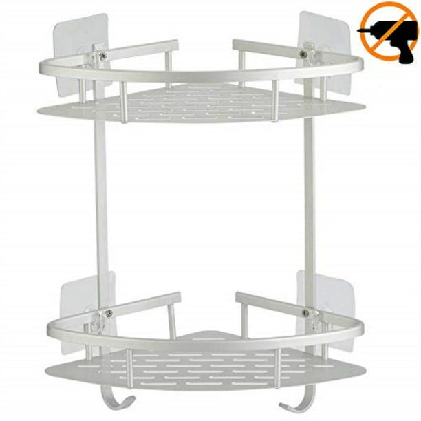 Nail Free Space Aluminum Shower Caddy Wire Basket Storage Shelves Single Layer